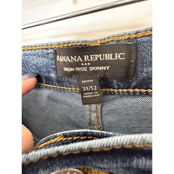 Banana Republic Medium Rinse High-RIse Skinny Jeans Women's Size 12 - Picture 4 of 5
